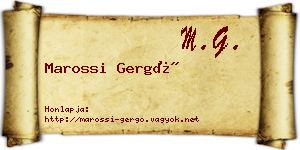 Marossi Gergő névjegykártya